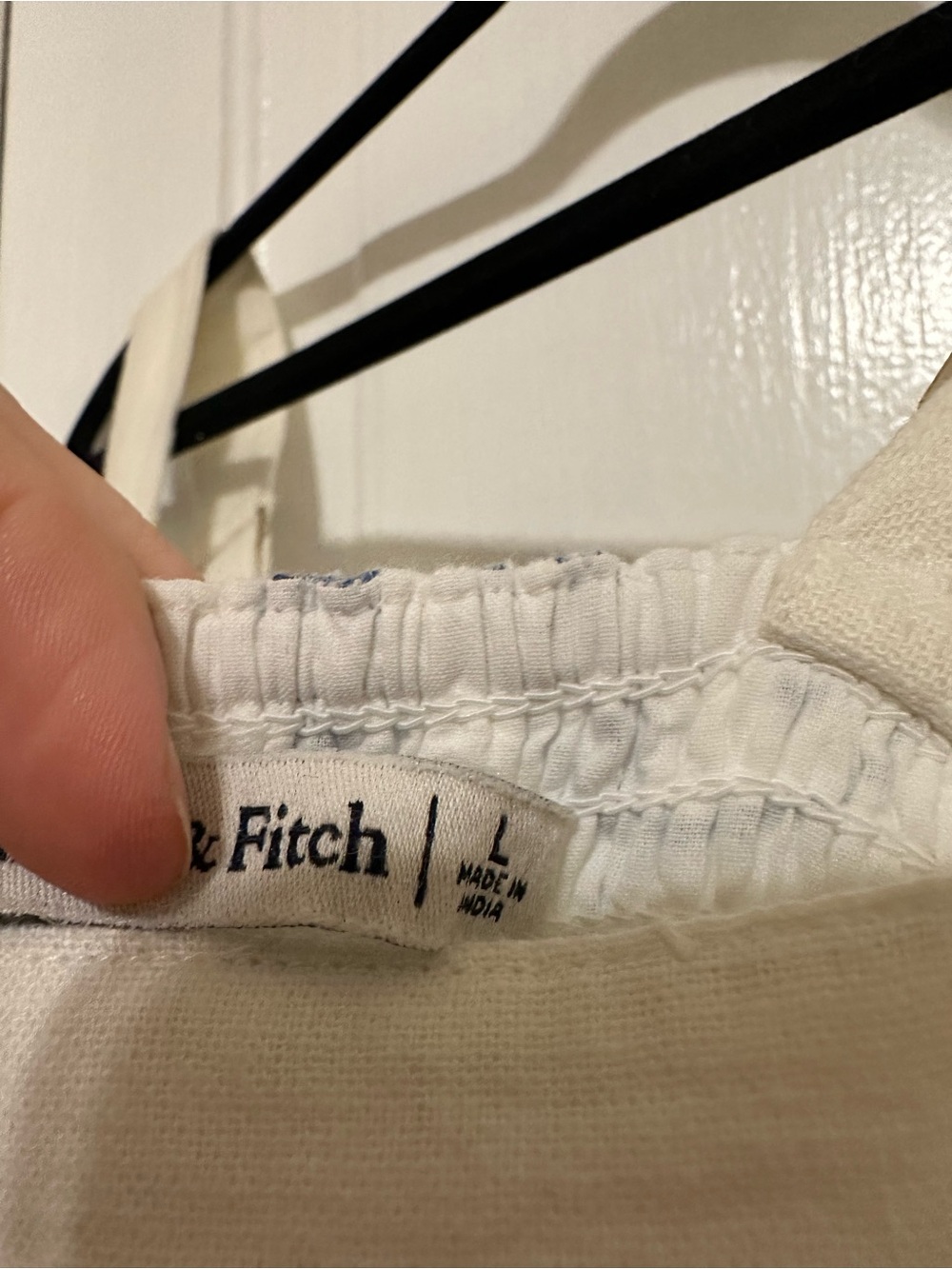 Abercrombie & Fitch White Linen Mini Dress with Blue Print - Picture 5 of 5